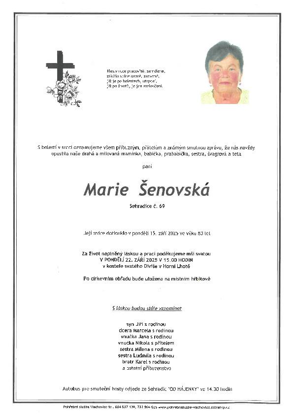 Parte paní Marie Šenovské