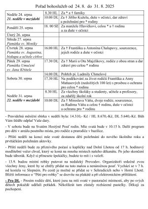 Bohoslužby a modlitby pro všechny