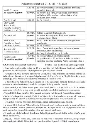 Bohoslužby a modlitby v obci